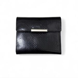 Vtg Genuine‎ Snakeskin Black Wallet